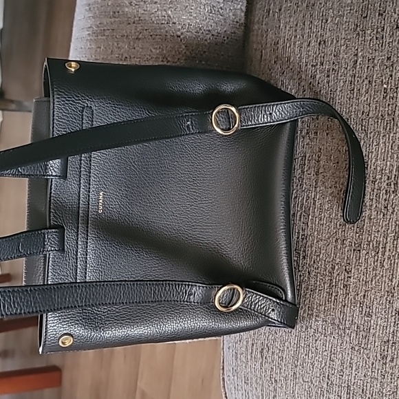 Cuyana - Black Leather Mini Backpack with Gold Hardware main image 5